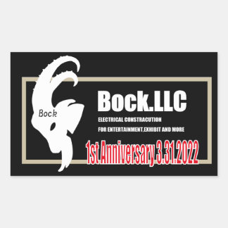 Bock.LLC　1st Anniversary ステッカー　スクエア 長方形シール