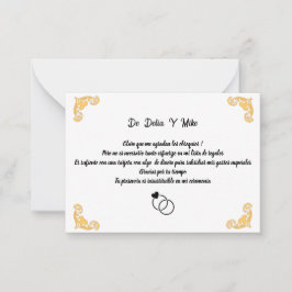 Boda con lista de regalos ノートカード