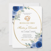 Boda de oro con flor azul 招待状 (正面)
