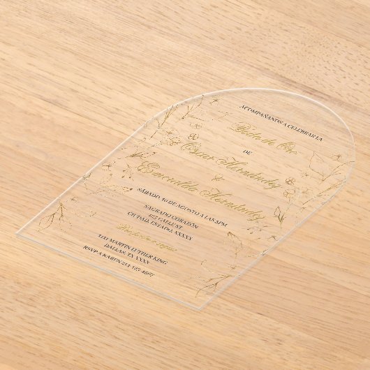 Boda de oro editable アクリル招待状 (レイダウン)