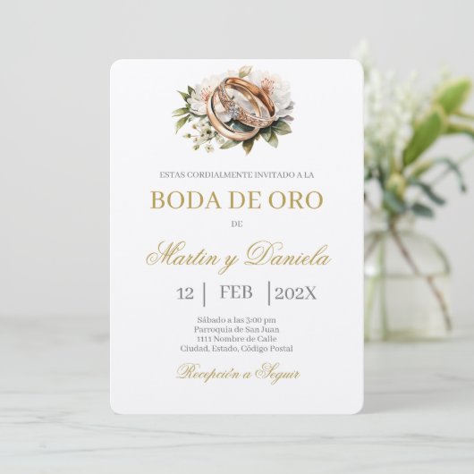 Boda de oro editable 招待状 (スタンド正面)