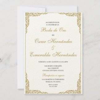 Boda de oro elegante編集可能 招待状