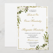 Boda de oro elegante編集可能 招待状 (正面/裏面)