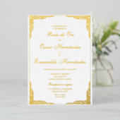 Boda de oro elegante編集可能 箔招待状 (立ち正面)