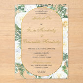 Boda de oro elegante editable アクリル招待状 (正面)