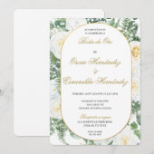 Boda de oro elegante editable 招待状 (正面/裏面)