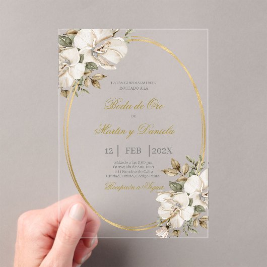 boda de oro rustica acrilico アクリル招待状 (インサイチュ (ポータブル))