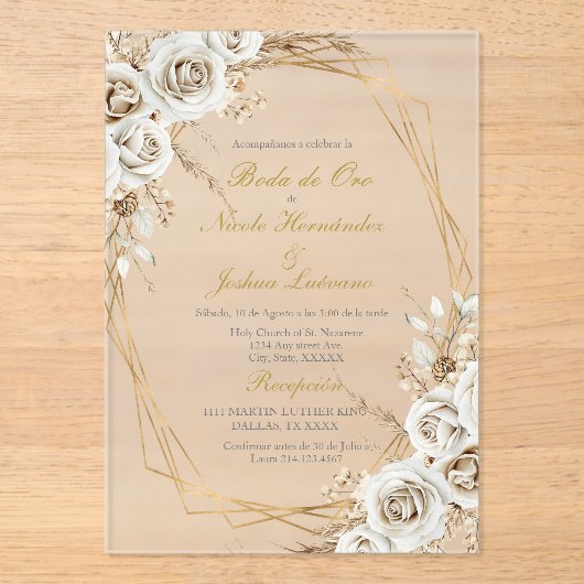 Boda de oro wedding acrylic invitation アクリル招待状 (正面)