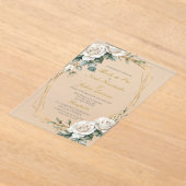 Boda de oro wedding rosa blanca acrylic invitation アクリル招待状 (レイダウン)