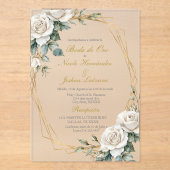 Boda de oro wedding rosa blanca acrylic invitation アクリル招待状 (正面)