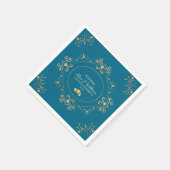 Boda en Azul y Dorado スタンダードカクテルナプキン (角)