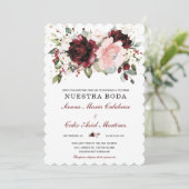 Boda en oro burdeos y rosa rubor 招待状 (スタンド正面)