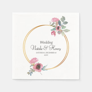 Boda en Oro y Acuarela primavera スタンダードカクテルナプキン