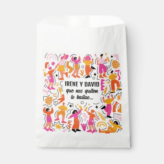 Boda Festivalera - Baile Disco - Naranja y Rosa フェイバーバッグ (正面)