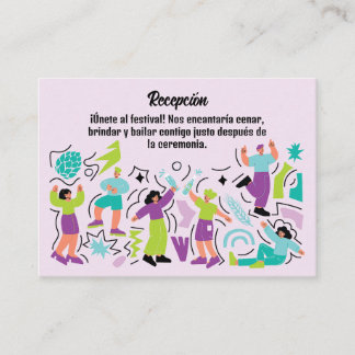 Boda Festivalera Baile Lila y Turquesa エンクロージャーカード