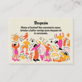 Boda Festivalera Baile Naranja y Rosa (Spanish) エンクロージャーカード