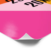 Boda Festivalera Retro Naranja Rosa Bienvenida ポスター (コーナー)