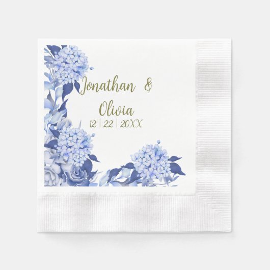 Boda floral morado de primavera con ducha dulce 縁ありカクテルナプキン (正面)