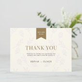 Boda romántico dorado ramas de olivo サンキューカード (スタンド正面)