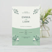 Boda rústica y campestre verde naturaleza 招待状 (スタンド正面)