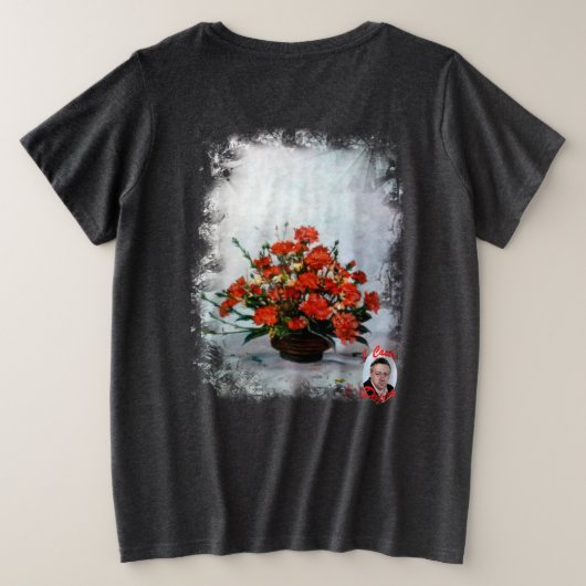 Bodegón de flores プラスサイズTシャツ (デザイン裏面)
