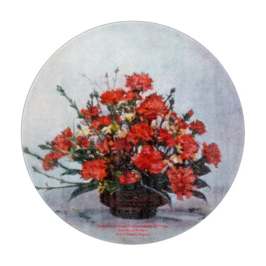 Bodegón de flores/Still life of flowers カッティングボード (正面)