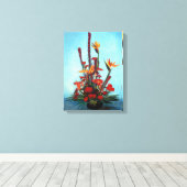 Bodegón de flores/Still life of flowers キャンバスプリント (インサイチュ (ウッドフロア))