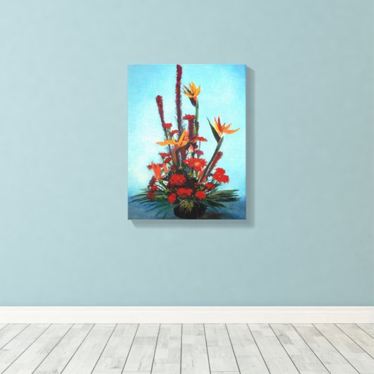 Bodegón de flores/Still life of flowers キャンバスプリント (インサイチュ (ウッドフロア))