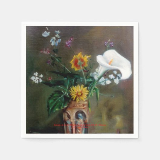 Bodegón de flores/Still life of flowers スタンダードカクテルナプキン (正面)
