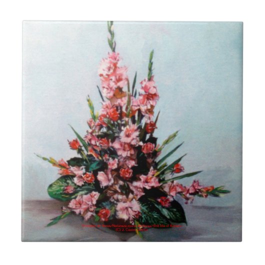 Bodegón de flores/Still life of flowers タイル (正面)