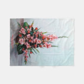Bodegón de flores/Still life of flowers フリースブランケット (正面(横))