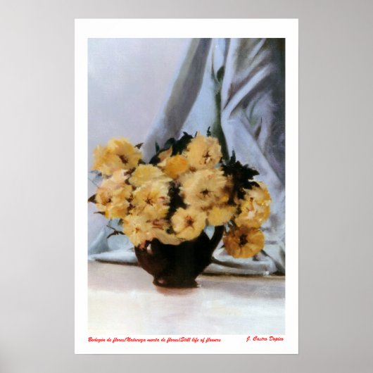 Bodegón de flores/Still life of flowers ポスター (正面)