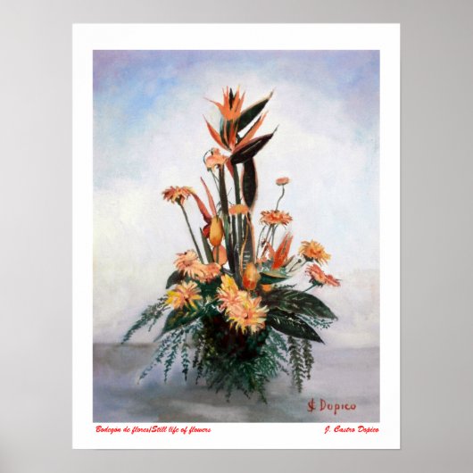 Bodegón de flores/Still life of flowers ポスター (正面)