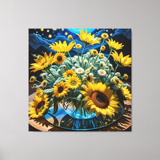 Bodegón Flores y Noche 1 - 001 キャンバスプリント (正面)