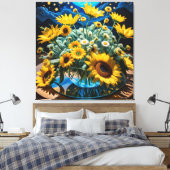 Bodegón Flores y Noche 1 - 001 キャンバスプリント (インサイチュ (寝室))