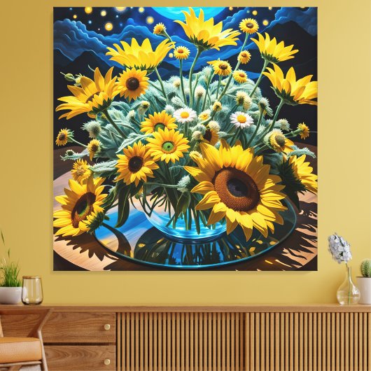 Bodegón Flores y Noche 1 - 001 キャンバスプリント (インサイチュ (リビング))