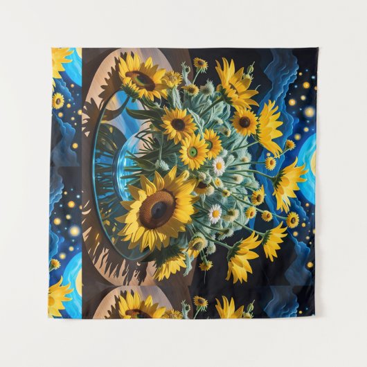 Bodegón Flores y Noche 1 - 001 タペストリー (正面(横))