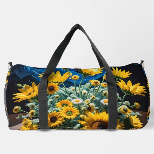 Bodegón Flores y Noche 1 - 001 ダッフルバッグ (裏面)