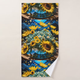 Bodegón Flores y Noche 1 - 001 バスタオル