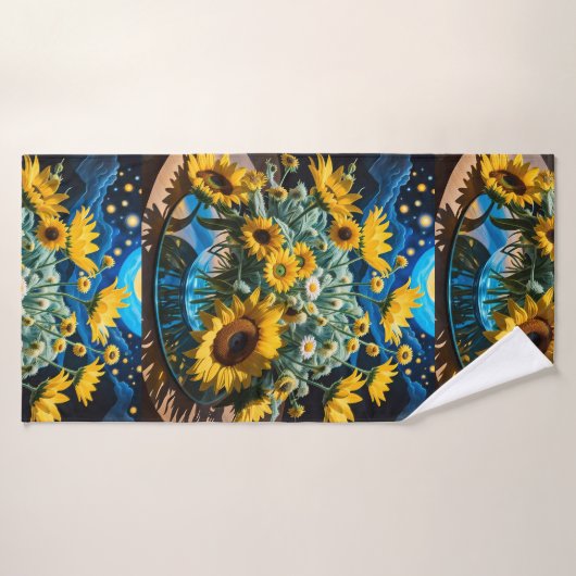 Bodegón Flores y Noche 1 - 001 バスタオル (バスタオル)