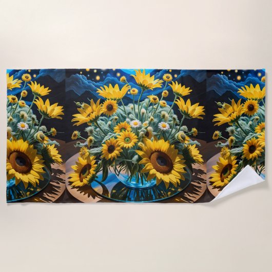 Bodegón Flores y Noche 1 - 001 ビーチタオル (正面)