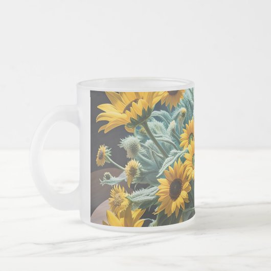 Bodegón Flores y Noche 1 - 001 フロストグラスマグカップ (左)