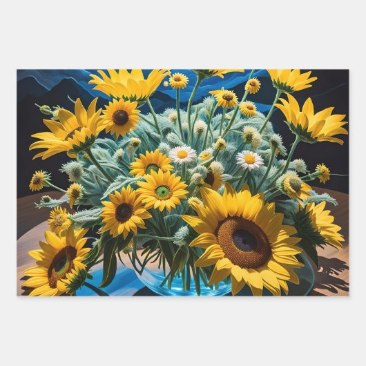 Bodegón Flores y Noche 1 - 001 ラッピングペーパーシート (正面)