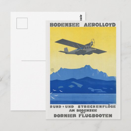 Bodensee Aerolloyd Vintage Poster 1925 ポストカード (正面/裏面)