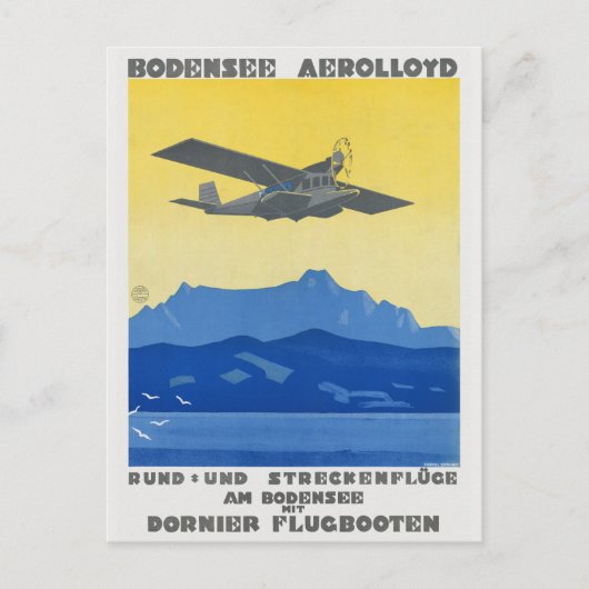 Bodensee Aerolloyd Vintage Poster 1925 ポストカード (正面)
