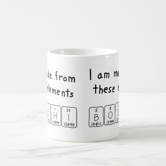 Bodhiの周期表の名前のマグ コーヒーマグカップ (中央)