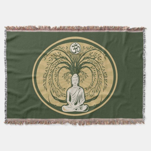 Bodhiの木の下の仏 スローブランケット (正面)