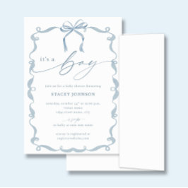 BODHI | Baby Shower Invitation It's a Boy Blue Bow 招待状