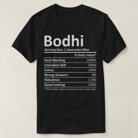 BODHI Nutrition Funny Birthday Personalized Name G Tシャツ (デザイン正面)