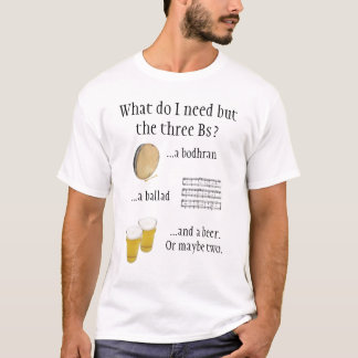 。Bodhran、民謡およびビール! Tシャツ